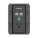 Poweriver multi-outlet extender front view with five outlets for organized charging.