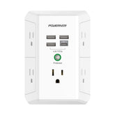 POWERIVER USB wall charger side view highlights compact design for home or office charging.