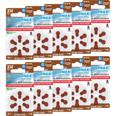 Powermax Size 312 battery with brown tab for easy changes and reliable daily power.