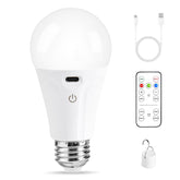 Powfloven rechargeable bulb with remote control for cordless room lighting