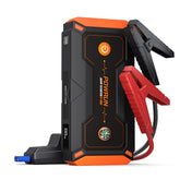 Powrun P-ONE jump starter in use starting a vehicle battery