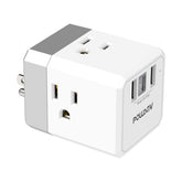 POWSAV cruise ship essentials cube front view, compact hub for charging multiple devices.