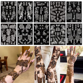 PPVWEY henna stencil pack shot for versatile temporary body art on skin