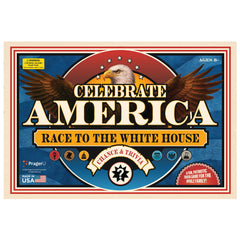 PragerU Celebrate America board game cover promoting family learning and fun.