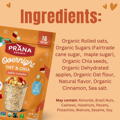 Prana Overnight Chia with Oats Apple Crumble in a bowl, ready-to-eat breakfast idea