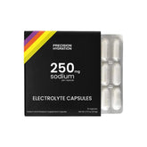 Precision Hydration electrolyte capsules in a waterproof blister pack for on-the-go hydration.
