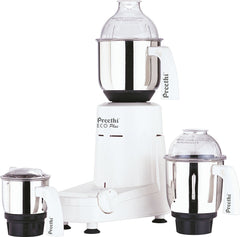 Preethi Eco Plus 3-jar system for wet and dry grinding.