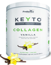 Preferred Elements Keto Collagen Vanilla tub for keto-friendly shakes