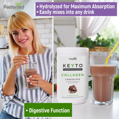 KEYTO chocolate coffee shake being poured for keto-friendly protein boost