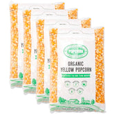Preferred Popcorn Organic pack front view with four 28 oz bags for convenient snacking.