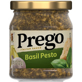 Prego Basil Pesto Sauce jar, 8 oz, ready for weeknight pasta.