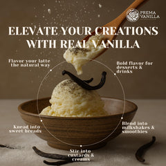 PREMA VANILLA Madagascar easy-split vanilla pods for baking and extracts.