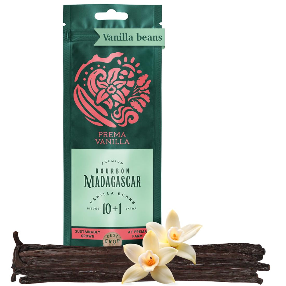 PREMA VANILLA Madagascar Grade A beans for rich, authentic flavor in desserts.