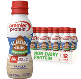 Premier Protein Almondmilk Vanilla bottle – creamy plant-based protein for on-the-go nutrition.
