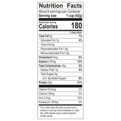 Pouring Premier Protein Chocolate Almond Cereal with milk reveals creamy, chocolatey flavor.