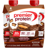 Premier Protein Chocolate Peanut Butter bottle showing 30g protein per serving.