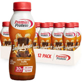 Premier Protein Indulgence Salted Caramel Truffle bottle view for a high-protein snack