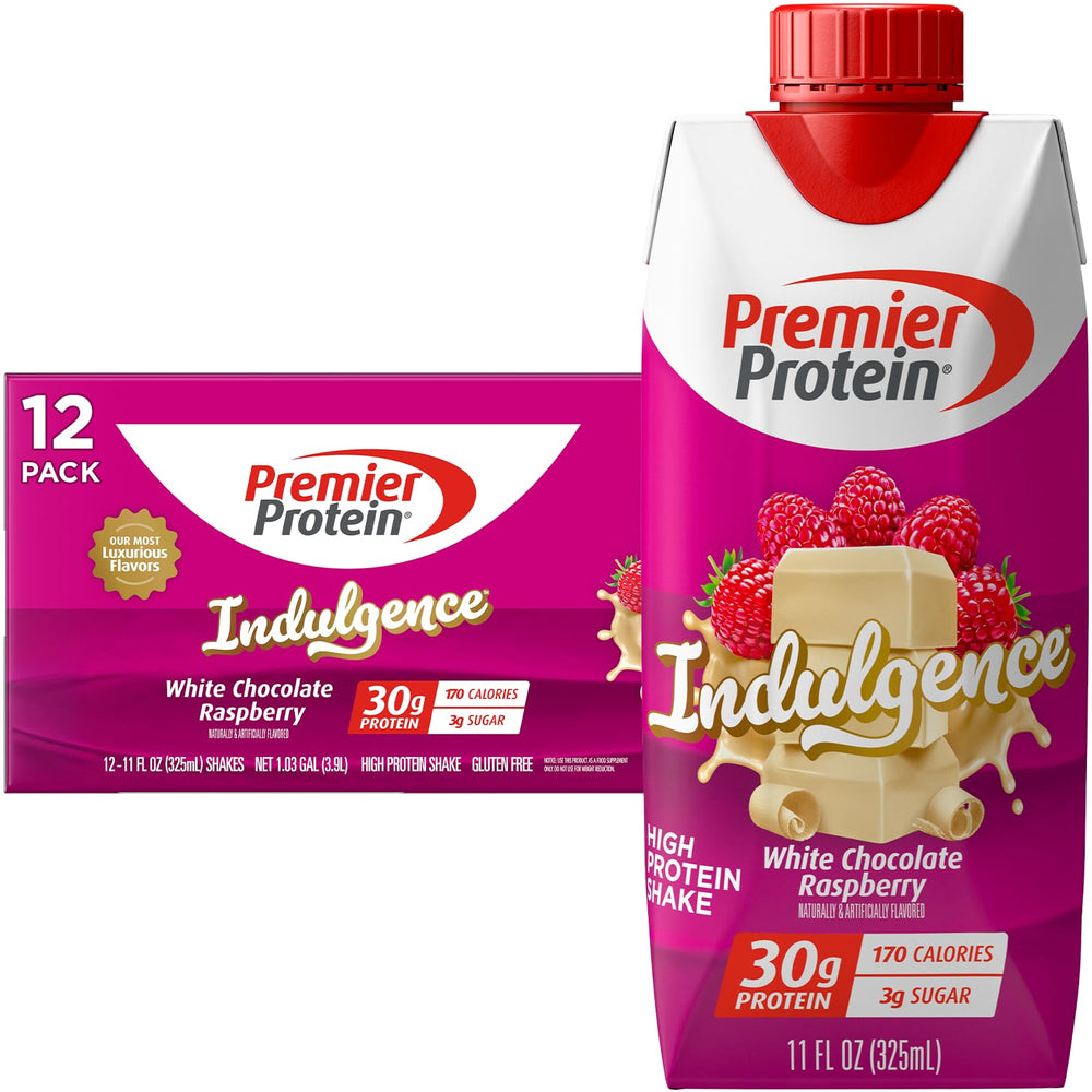 Premier Protein Indulgence shake being poured for a quick post-workout protein boost