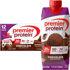 Premier Protein Shake Chocolate bottle provides convenient on the go protein for busy days.