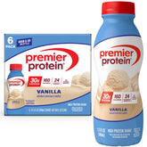 Premier Protein Shake Vanilla bottle front view for on the go protein