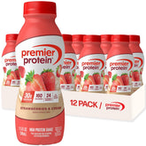 Premier Protein Strawberries & Cream bottle ready-to-drink for a quick protein snack