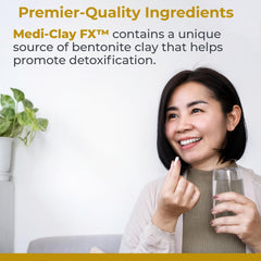 Close-up of Medi-Clay-FX capsules showing Beidellite-rich detox formula
