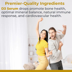 Premier Research Labs Vitamin D3 Serum label closeup shows natural ingredients