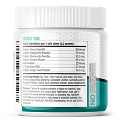 Closeup of Premium Care calming chews showing soft texture for daily calming