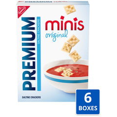 Premium Original Mini Saltine Crackers packaging sealed communicates freshness and crunch preservation