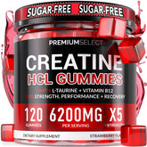 Premium Select Nutrition Creatine HCL Gummies bottle front showing 120 gummies for daily energy support