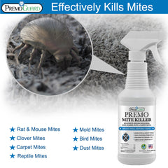 Premo Guard spraying action shown in a living room for home protection.