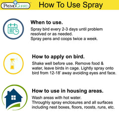 Premo Guard Poultry Spray misting the dusting area for pest management