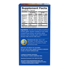 PreserVision lutein formula bottle illustrates blue light filtering for macula protection.