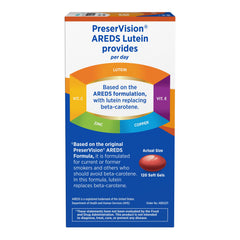PreserVision softgel capsules showcase beta-carotene-free AREDS2-friendly option.