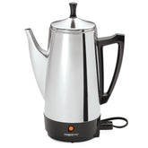 Presto 02811 stainless-steel percolator front view for hot coffee
