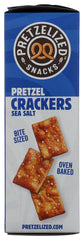 Pretzelized Snacks Sea Salt Pretzel Crackers on a plate with dips for entertaining.