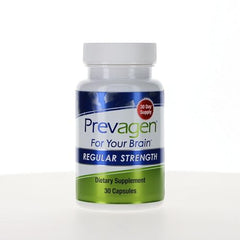 Prevagen Regular Strength capsule closeup, smooth texture for easy daily swallowing.