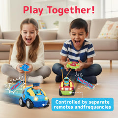 Prextex dual-car racing action for sibling-friendly play