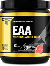Primaforce EAA Powder Watermelon bottle for pre or intra workout hydration
