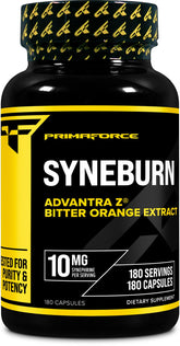 Primaforce Syneburn bottle front with label showing ADVANTRA Z for daily energy support
