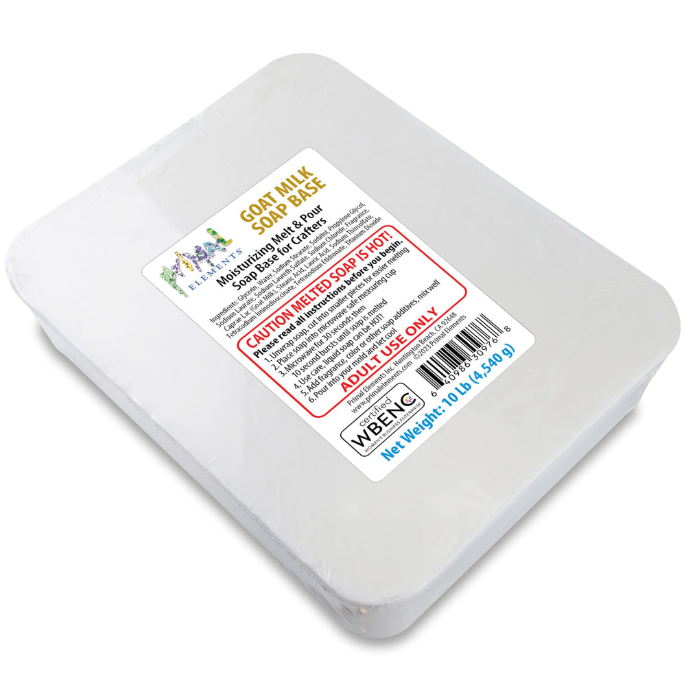 Primal Elements Goat Milk Soap Base cut into chunks for quick melt-and-pour crafting.