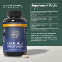 Primal Sleep capsules ready for gentle bedtime support.