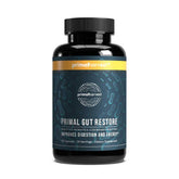 Primal Harvest Restore bottle with capsules for gut health support and daily digestion.