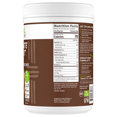 Primal Kitchen Chocolate Collagen Fuel Drink Mix being poured into a glass; dairy-free option for smoothies.