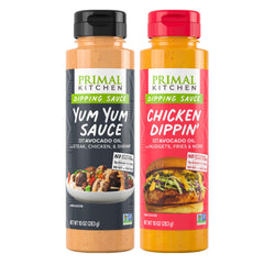 Primal Kitchen Yum Yum Sauce bottle pouring, ideal for dips and quick flavor boosts