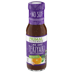 Primal Kitchen No-Soy Teriyaki bottle front showing organic flavor for versatile meals