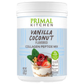 Primal Kitchen Vanilla Coconut Collagen Fuel powder in a jar for an easy daily collagen boost.