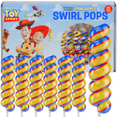 Primary Colors Candy Toy Story swirl lollipops for party favors.