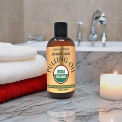 Prime Natural oil pulling brightens teeth and supports healthy gums