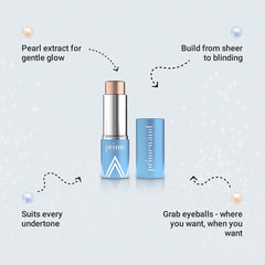 PrimeWand Pearl on the nose bridge brightens facial features